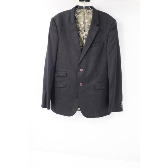 Ted baker sport coat men's 40L charcoal gray Debonair Movjak two button wool - Picture 1 of 16